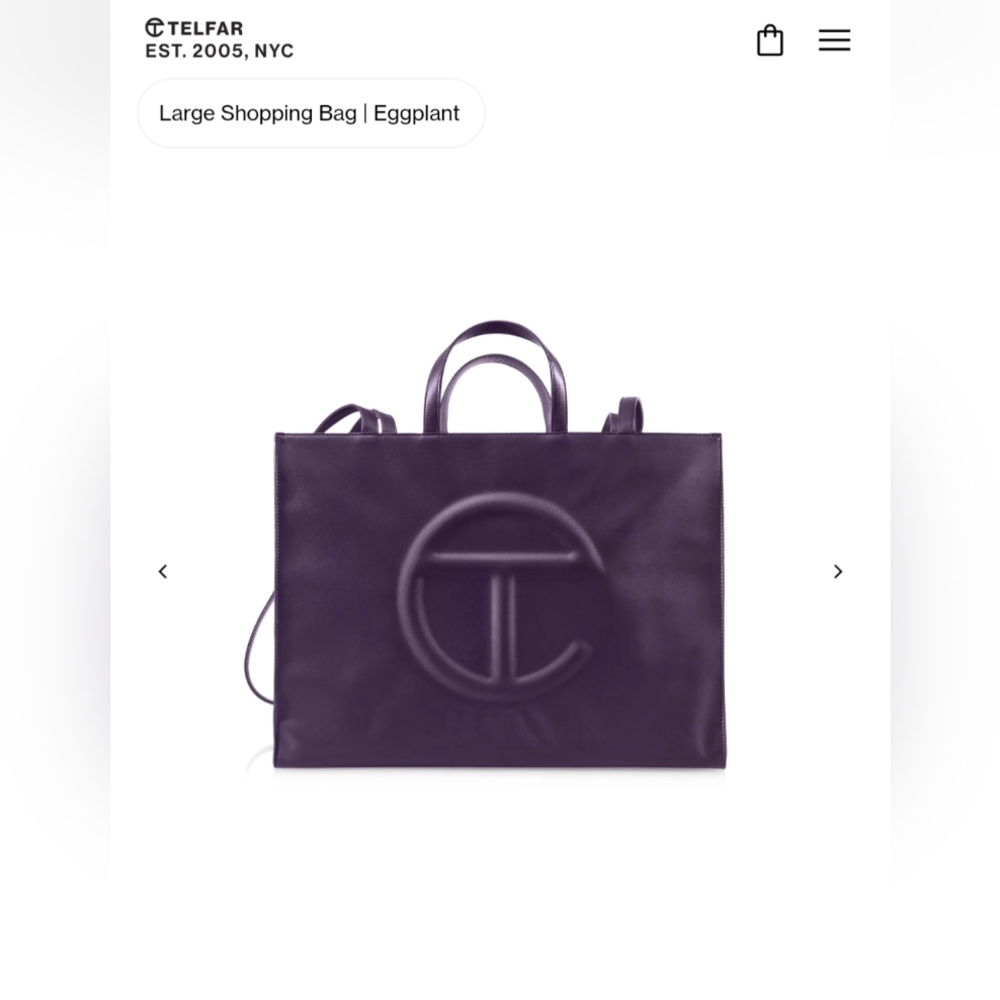 LIKE NEW! TELFAR Large Tote - Eggplant with Dust Bag